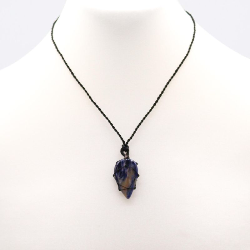 Pendentif en Forme de Goutte en Pierre Précieuse - Sodalite