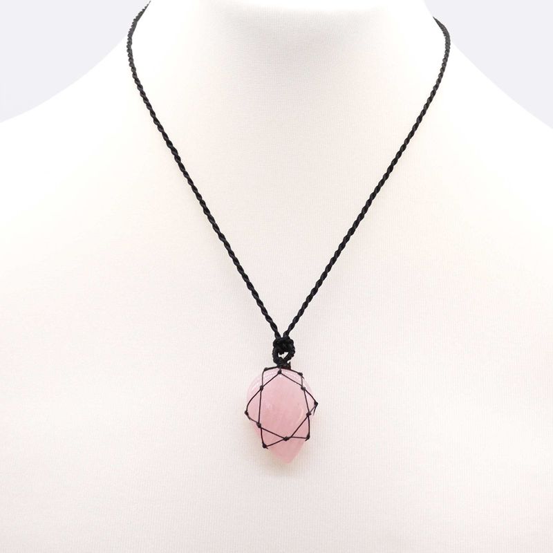 Pendentif en Forme de Goutte en Pierre Précieuse - Quartz Rose