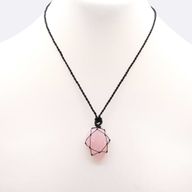 Pendentif en Forme de Goutte en Pierre Précieuse - Quartz Rose