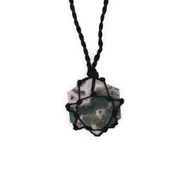 Pendentif Hexagonal en Pierre Précieuse - Agate Mousse