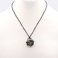 Pendentif Hexagonal en Pierre Précieuse - Agate Mousse
