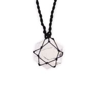 Pendentif Hexagonal en Pierre Précieuse - Howlite Blanche