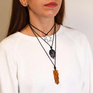Pendentif Hexagonal en Pierre Précieuse - Howlite Blanche
