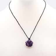 Pendentif Hexagonal en Pierre Précieuse - Lépidolite