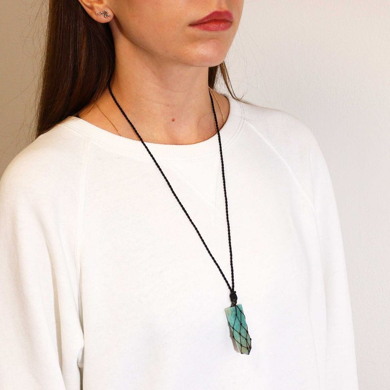 Pendentif en Pierre Précieuse Plate - Amazonite