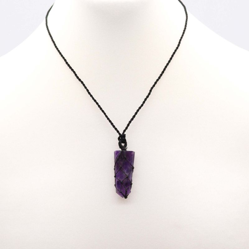 Pendentif en Pierre Précieuse Plate - Améthyste