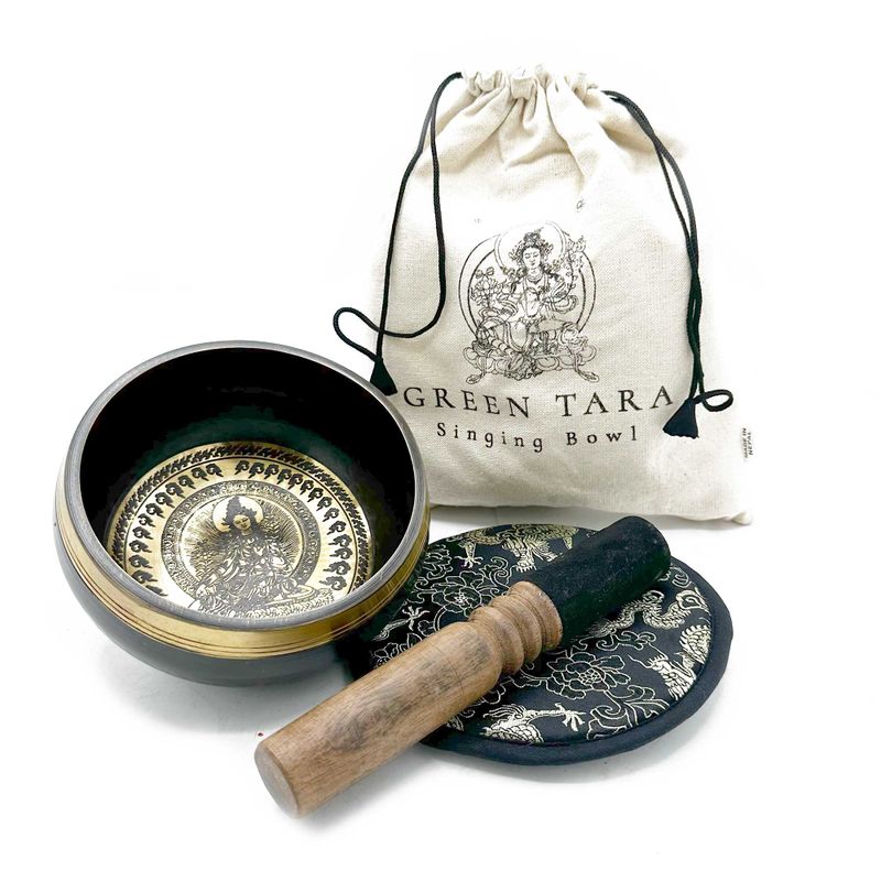 Coffret Cadeau Bol Chantant Gravé à la Main - 14cm - Tara Verte