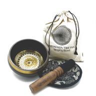 Coffret Cadeau Bol Chantant Gravé à la Main - 14cm - Médaillons Ronds