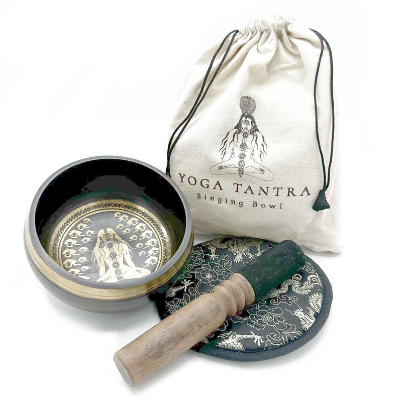 Coffret Cadeau Bol Chantant Gravé à la Main - 14cm - Yogi