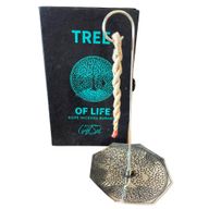 Set d'Encens en Corde & Porte-Encens en Métal Argenté - Arbre de Vie
