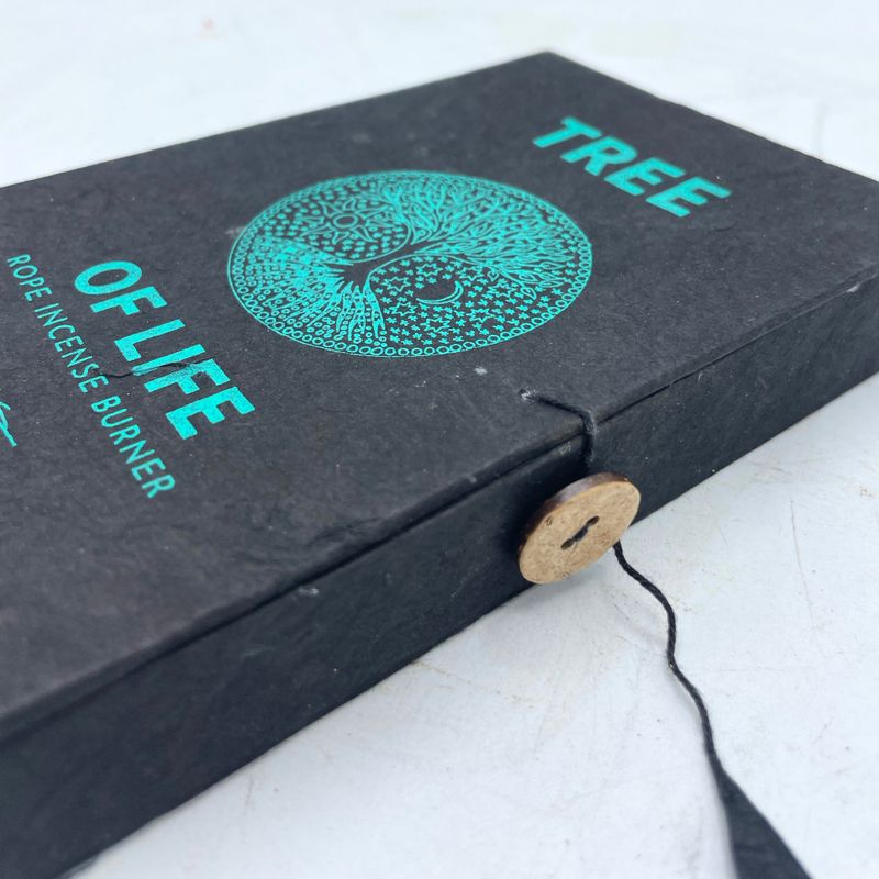 Set d'Encens en Corde & Porte-Encens en Métal Argenté - Arbre de Vie