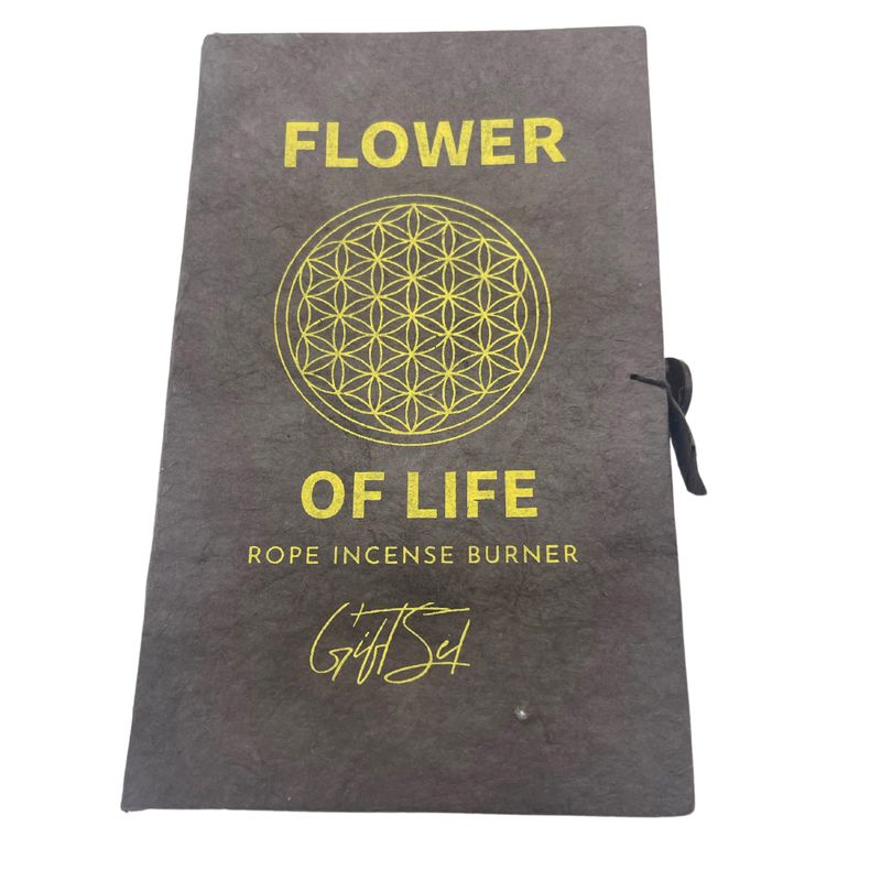 Set d'Encens en Corde & Porte-Encens en Métal Argenté - Fleur de Vie