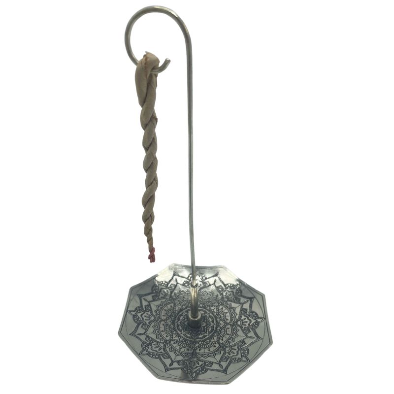 Set d'Encens en Corde & Porte-Encens en Métal Argenté - Mandala