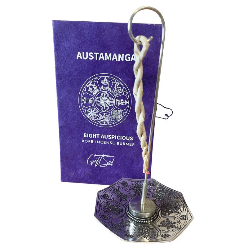 Set d'Encens en Corde & Porte-Encens en Métal Argenté - Astamangal