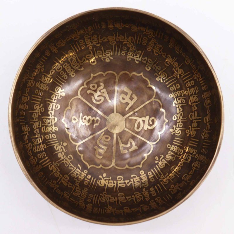 Bol Gravé de Guérison Tibétain - 16 cm - Mantra