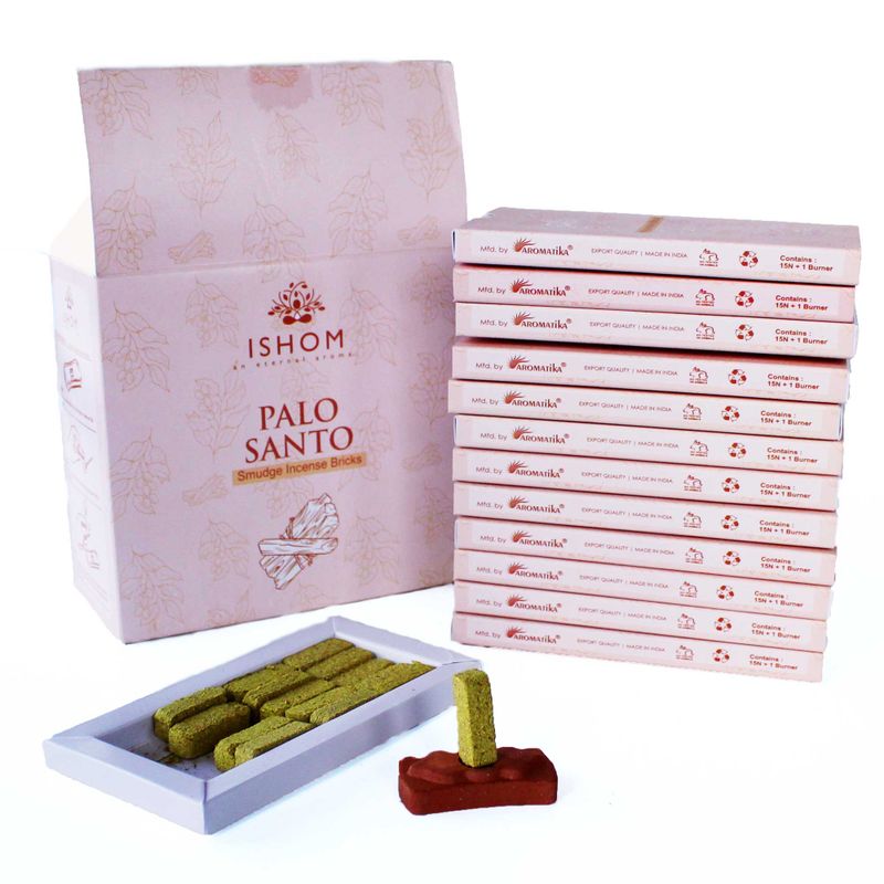 Pack de 15 Briques d'Encens Naturel & Brûleur - Palo Santo
