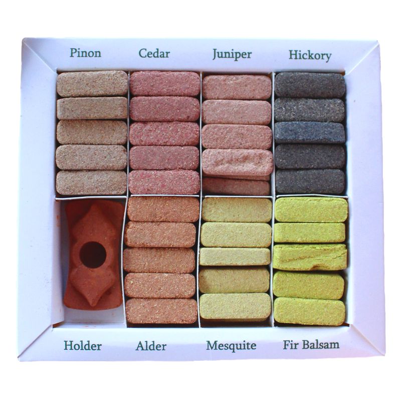 Coffret de 70 Briques D'Encens Naturel & Brûleur - 7 Encens Terreux de l'Himalaya