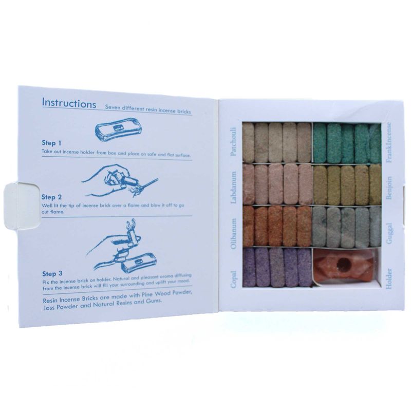 Coffret de 70 Briques D'Encens Naturel & Brûleur - Le Far West