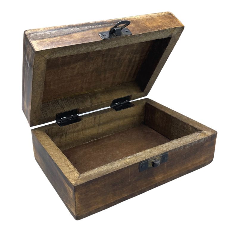 Boîte Moyenne en Bois Recouverte de Céramique - 15x10x6cm - Jaune