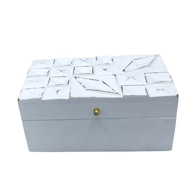 Vintage Deco - Boîte Multi-fonctions - 22x12x10cm - Diamants Blancs