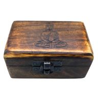 Pilulier en Bois 9x5x4cm - Motifs Sculptés - Modèles Assortis