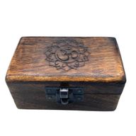 Pilulier en Bois 9x5x4cm - Motifs Sculptés - Modèles Assortis