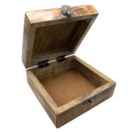 Boîte à Souvenirs Carrée en Bois 13x13x6cm - Bouddha