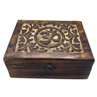 Grande Boîte à Souvenirs en Bois 20x15x7.5cm - Om