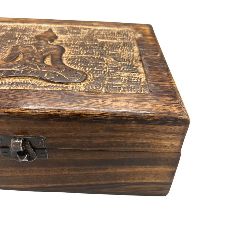 Grande Boîte à Souvenirs en Bois 20x15x7.5cm - Bouddha
