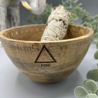 Bol en Bois - Fumigation & Offrandes Rituelles - Quatre éléments - 12x7cm