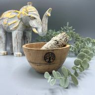 Bol en Bois - Fumigation & Offrandes Rituelles  - Arbre de Vie - 12x7cm