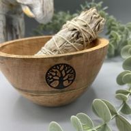 Bol en Bois - Fumigation & Offrandes Rituelles  - Arbre de Vie - 12x7cm