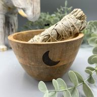 Bol en Bois - Fumigation & Offrandes Rituelles - Trois Lunes - 12x7cm