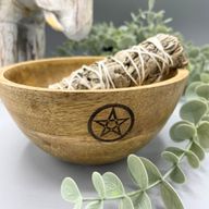 Bol en Bois - Fumigation & Offrandes Rituelles - Pentagone - 14x7cm