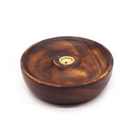 Support de Bâtonnets d'Encens en Bois de Manguier Sculpté avec Finition Brûlée