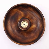 Support de Bâtonnets d'Encens en Bois de Manguier Sculpté avec Finition Brûlée