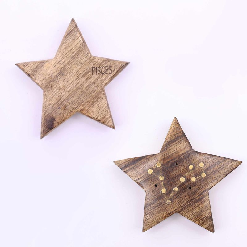 Set de Brûleurs d'Encens Gravés et en Laiton en Forme de Signe du Zodiaque - Star