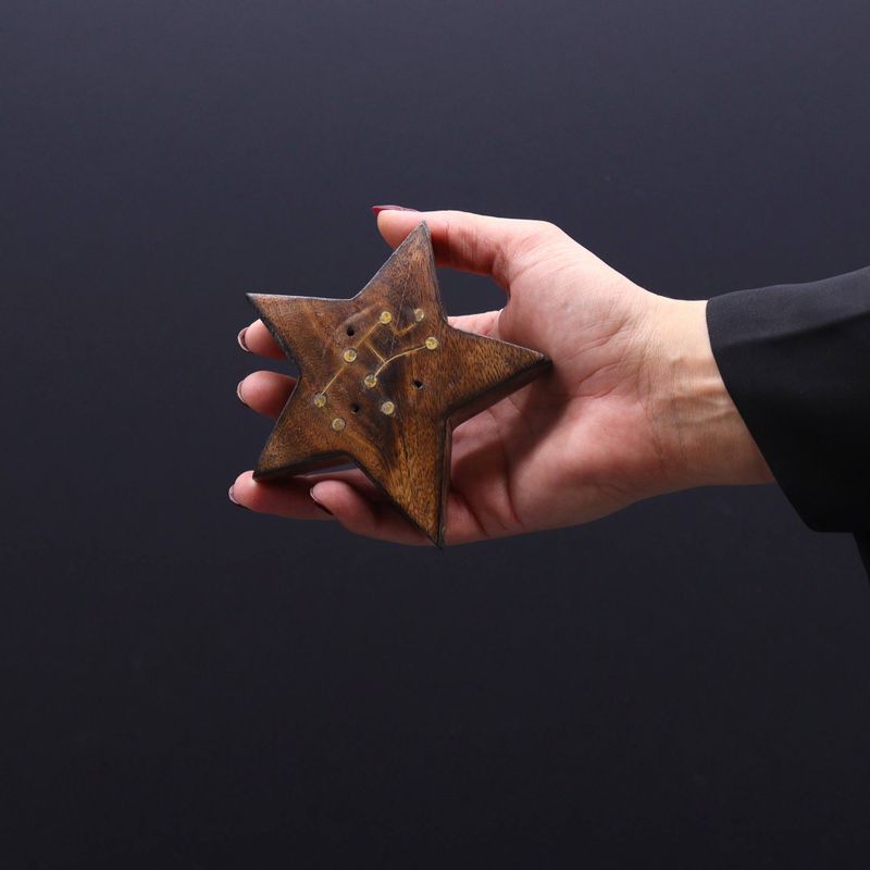 Set de Brûleurs d'Encens Gravés et en Laiton en Forme de Signe du Zodiaque - Star