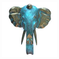 Grande Tête d'Eléphant - Or & Turquoise