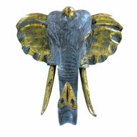 Grande Tête d'Eléphant - Or & Gris