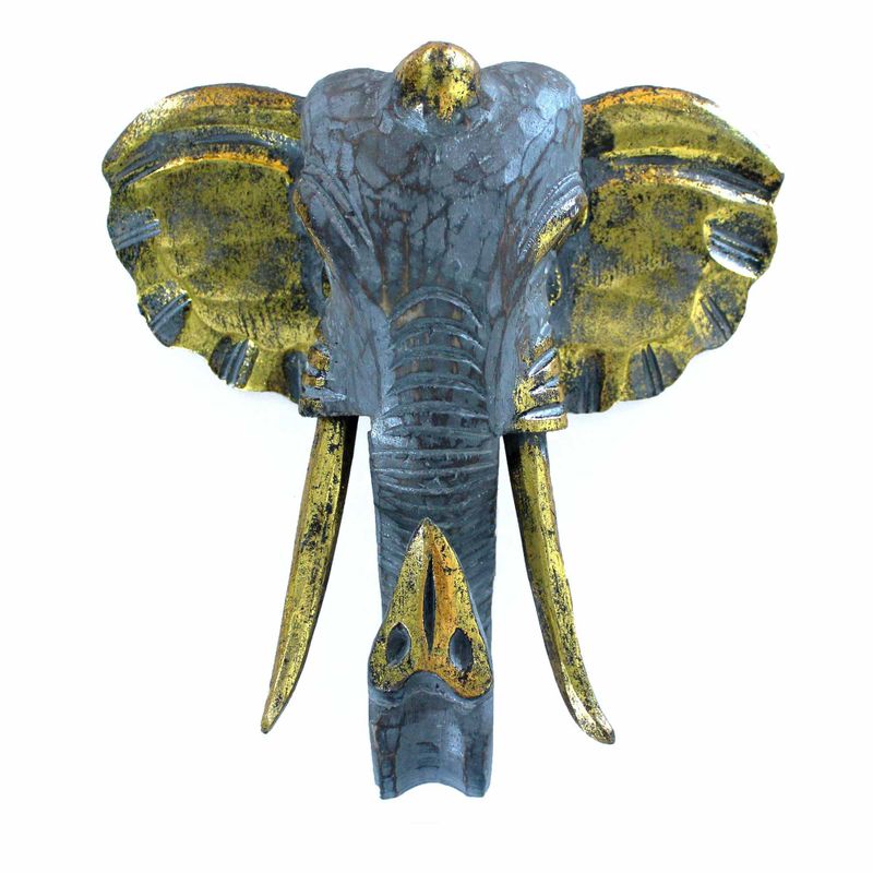 Grande Tête d'Eléphant - Or & Gris