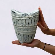 Vase à Col Large - Crème 22cm