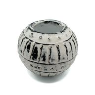 Vase en Terre Cuite à Bulles Grecques - Crème 10cm