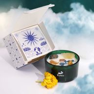 Bougie Magique en Cristal avec Fleurs et Gemmes de Hop Hare - Le Soleil