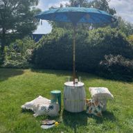 Parasol Bali - Coton - Décor Turquoise - 2m