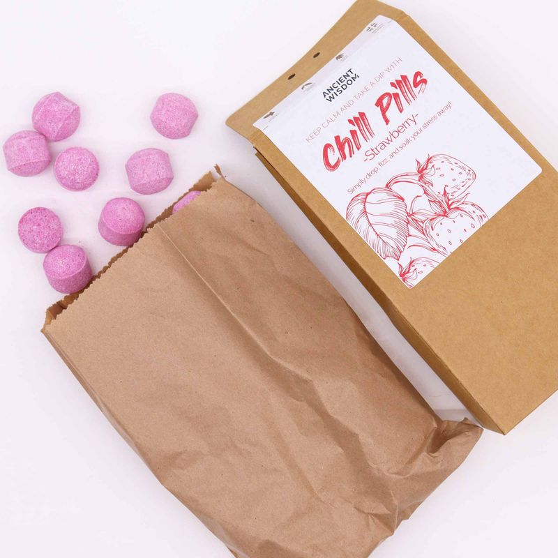Paquet Cadeau de Mini Bombes de Bain 350g - Fraise