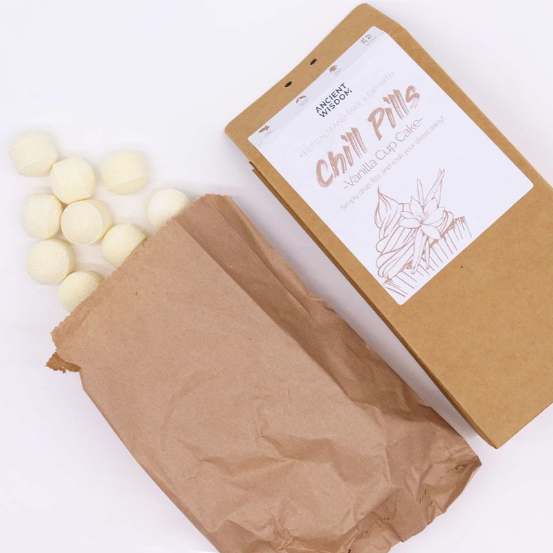 Paquet Cadeau de Mini Bombes de Bain 350g - Cup Cake Vanille
