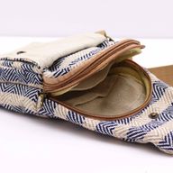 Sac à Bandoulière en Coton Naturel - Beige & Marine