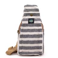Sac à Bandoulière en Coton Naturel - Noir & Blanc