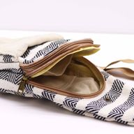 Sac à Bandoulière en Coton Naturel - Noir & Blanc